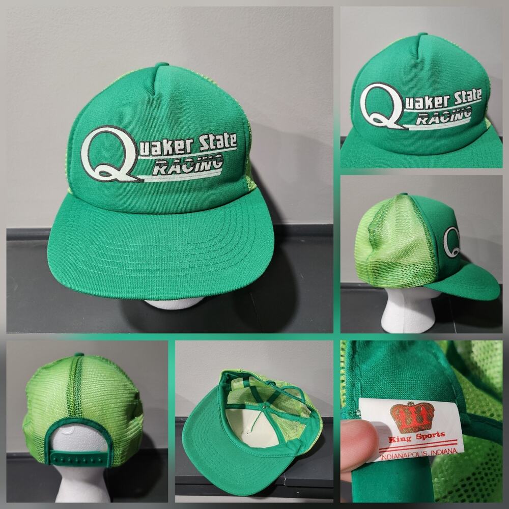 VTG Quaker State Racing NASCAR Speedway 400‎ Mens Snapback Mesh Trucker Hat Cap